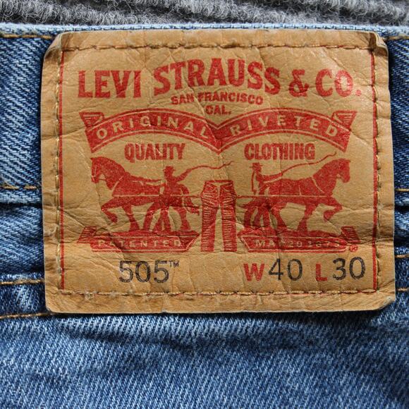 Levi’s 505 Jeans Men's 40x30 Blue Regular Straight Medium Wash - Picture 7 of 10